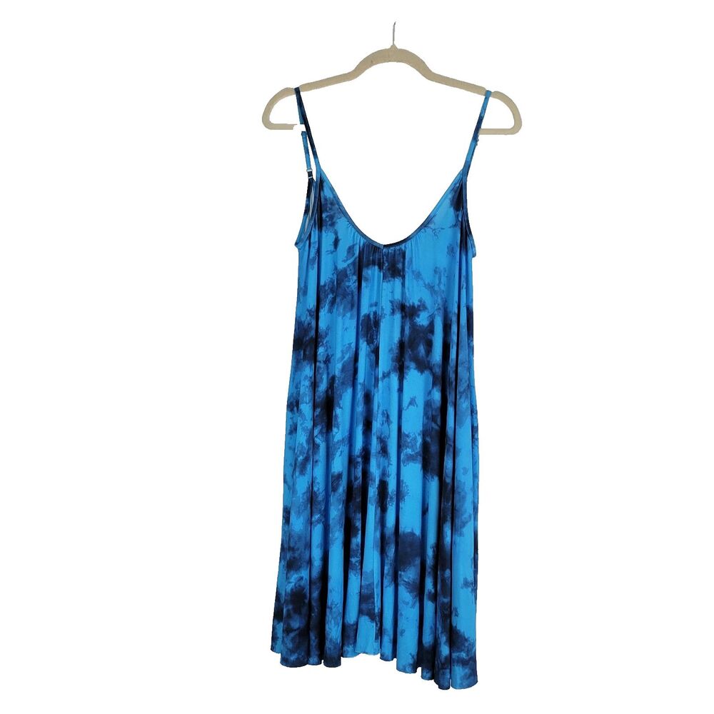 Citrus Racerback Cami Tank Top Tie-Dye Blue Black Side Tie Detail sz XS NWT $74